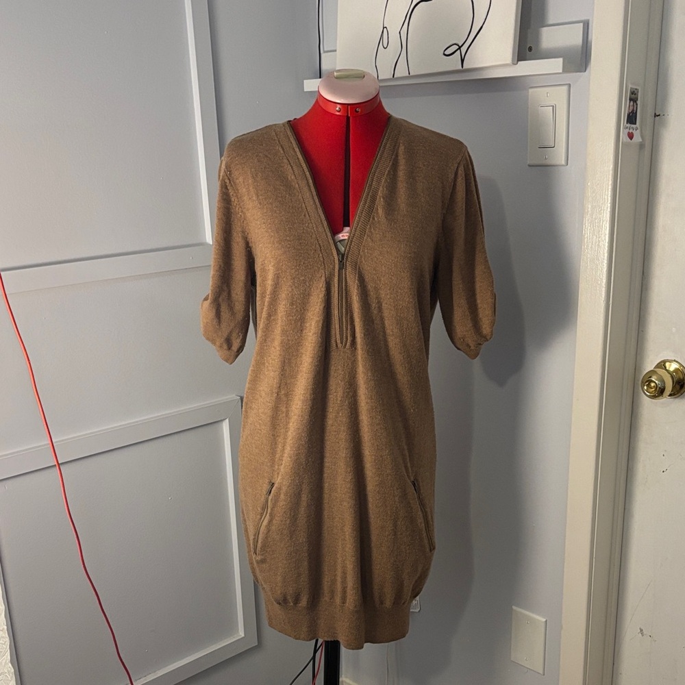Joe Fresh Tan Asymmetrical Knit Dress